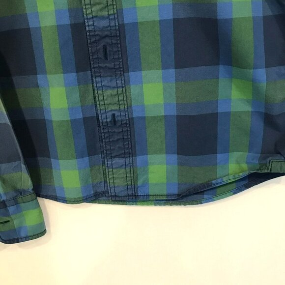 Abercrombie & Fitch Men's Long Sleeve Muscle Shirt Size Small Blue Green Plaid - Picture 7 of 15